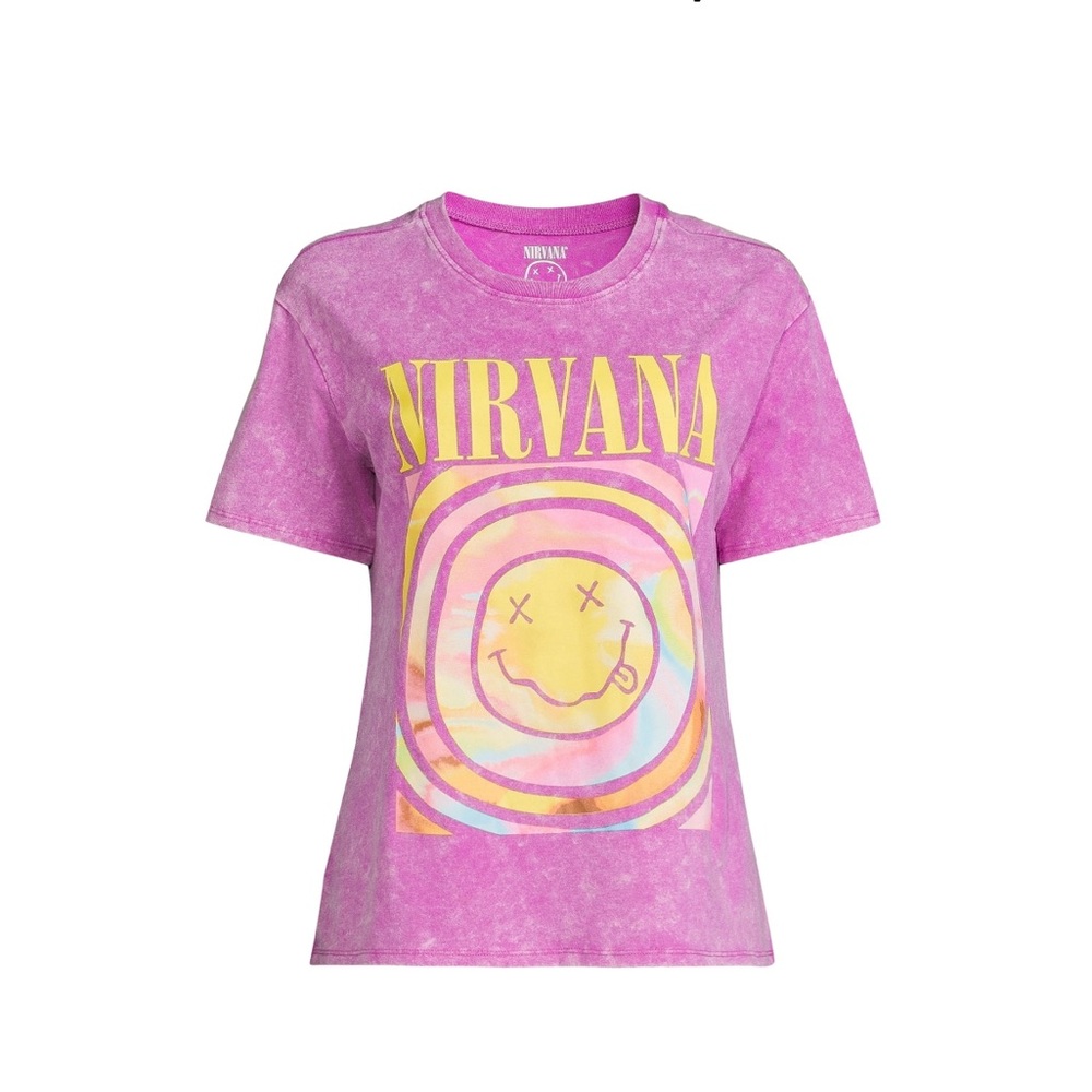 NWT Nirvana Juniors Graphic Band Tee with Short Sleeves OUT OF STOCK ONLINE